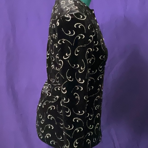 Beautiful JBS ltd black velvet jacket with silver buttons and sparkle, size S - Picture 2 of 8